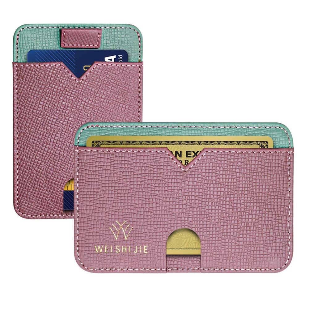 8093 WEISHIJIE Card Case , Leather Card Cash Wallet, Pocket Size RFID